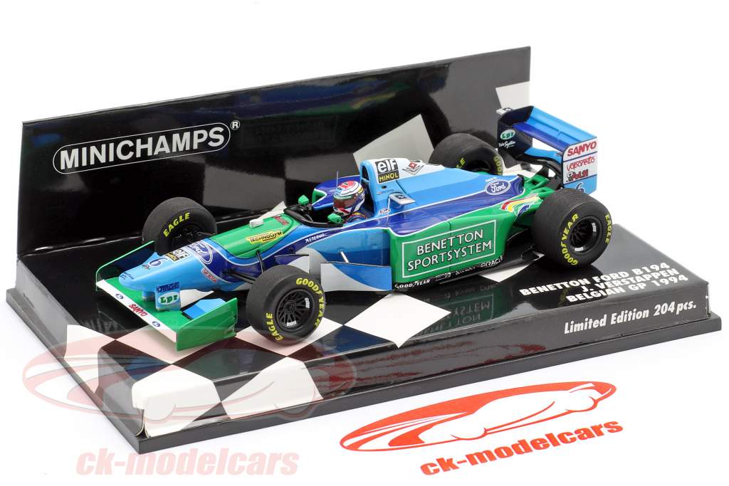 J. Verstappen Benetton B194 #6 Belgique GP formule 1 1994 1:43 Minichamps