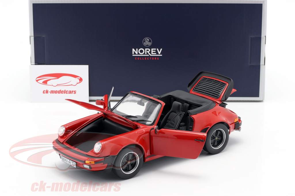 Porsche 911 (930) Turbo Cabriolet year 1987 red 1:18 Norev