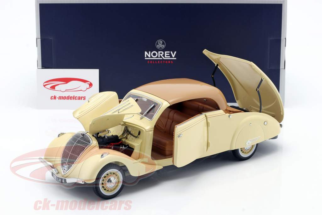 Peugeot 402 Eclipse year 1937 beige / caramel 1:18 Norev