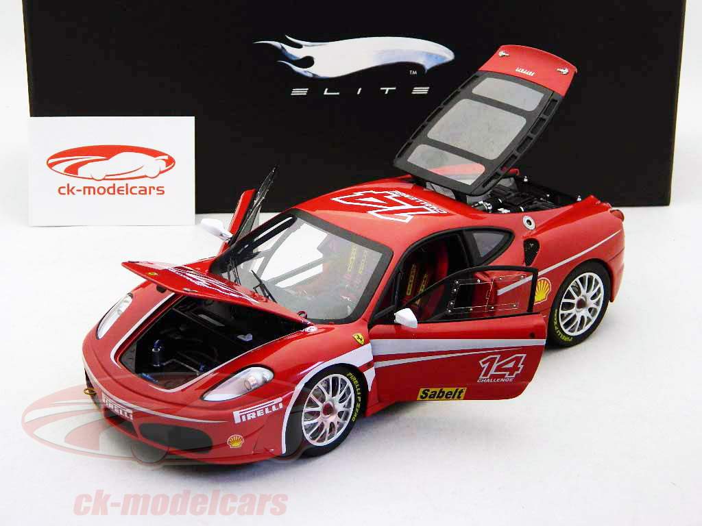 ミニカー MATTEL FERRARI F430 CHALLENGE 18/1 HotWheels Elite 1:18 Ferrari F430 Challenge #14 red in