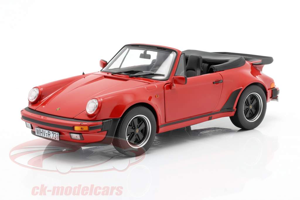 Porsche 911 (930) Turbo Cabriolet year 1987 red 1:18 Norev
