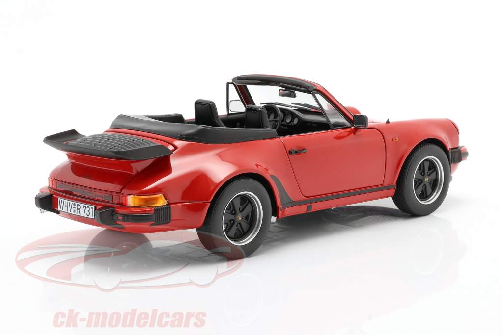 Porsche 911 (930) Turbo Cabriolet year 1987 red 1:18 Norev