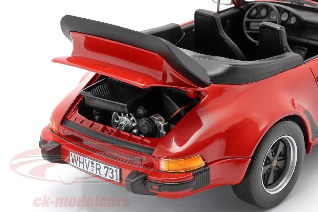 Porsche 911 (930) Turbo Cabriolet year 1987 red 1:18 Norev