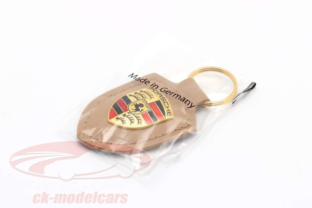 皮革钥匙扣 Porsche 徽章 米色