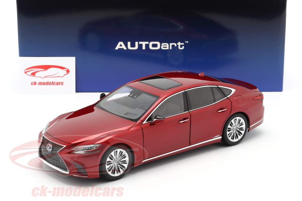Lexus LS 500h Byggeår 2018 rød metallisk 1:18 AUTOart