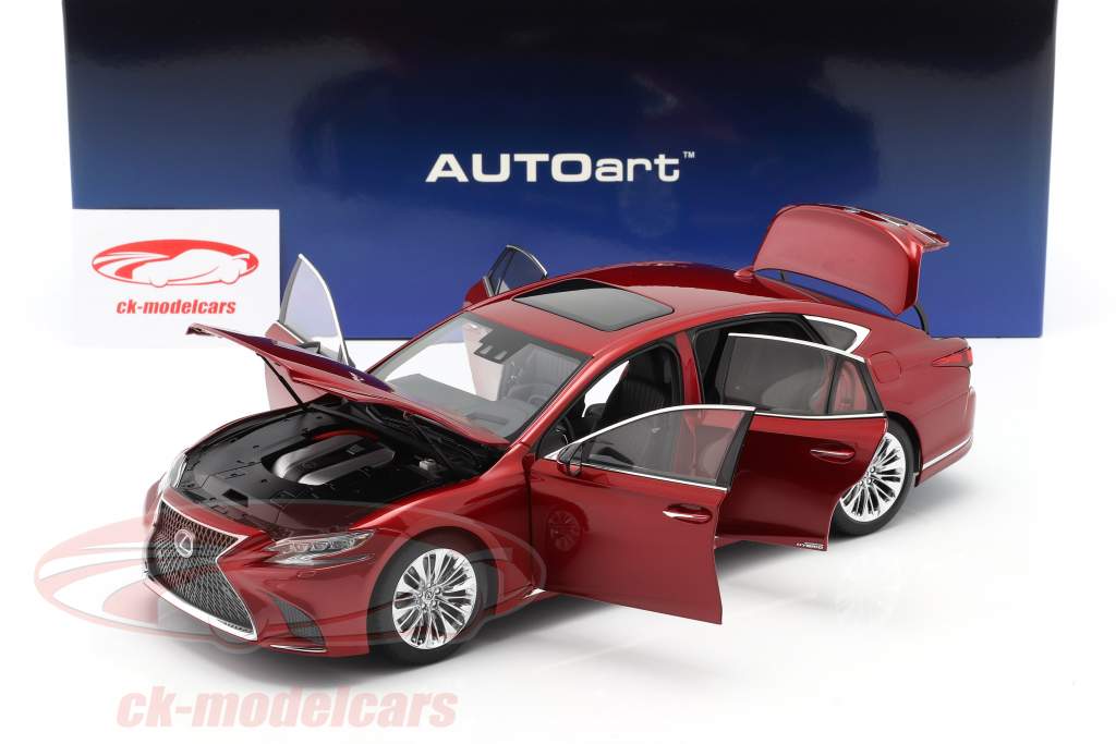 Lexus LS 500h Byggeår 2018 rød metallisk 1:18 AUTOart