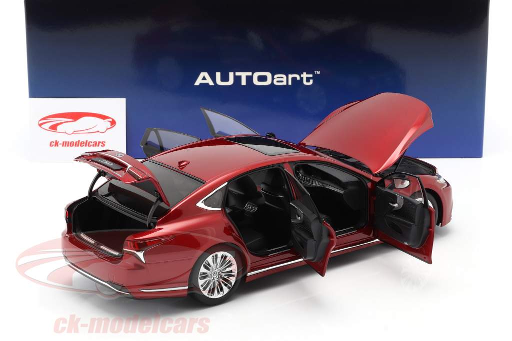 Lexus LS 500h Byggeår 2018 rød metallisk 1:18 AUTOart