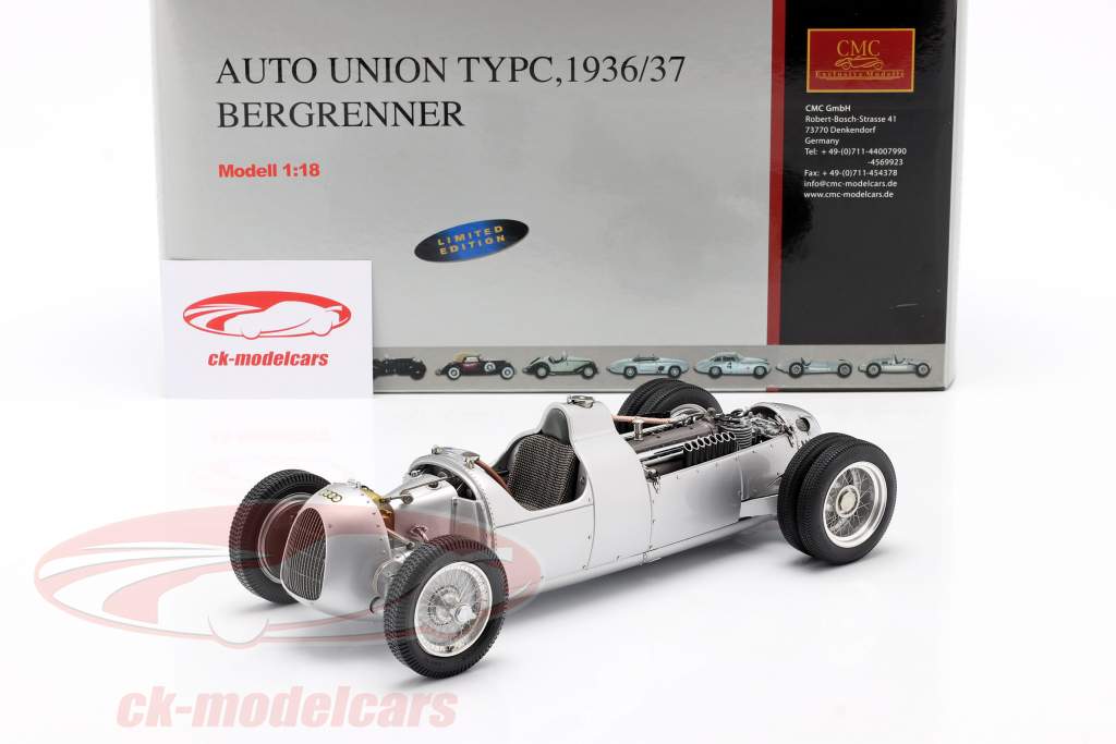 Auto Union F1 Type C 1936 Scalatore di collina Bernd Rosemeyer 1:18 CMC