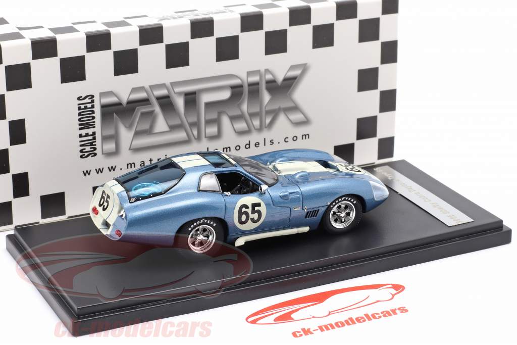 Shelby Cobra Daytona Type 65 Proto Année de construction 1965 bleu / blanc 1:43 Matrix