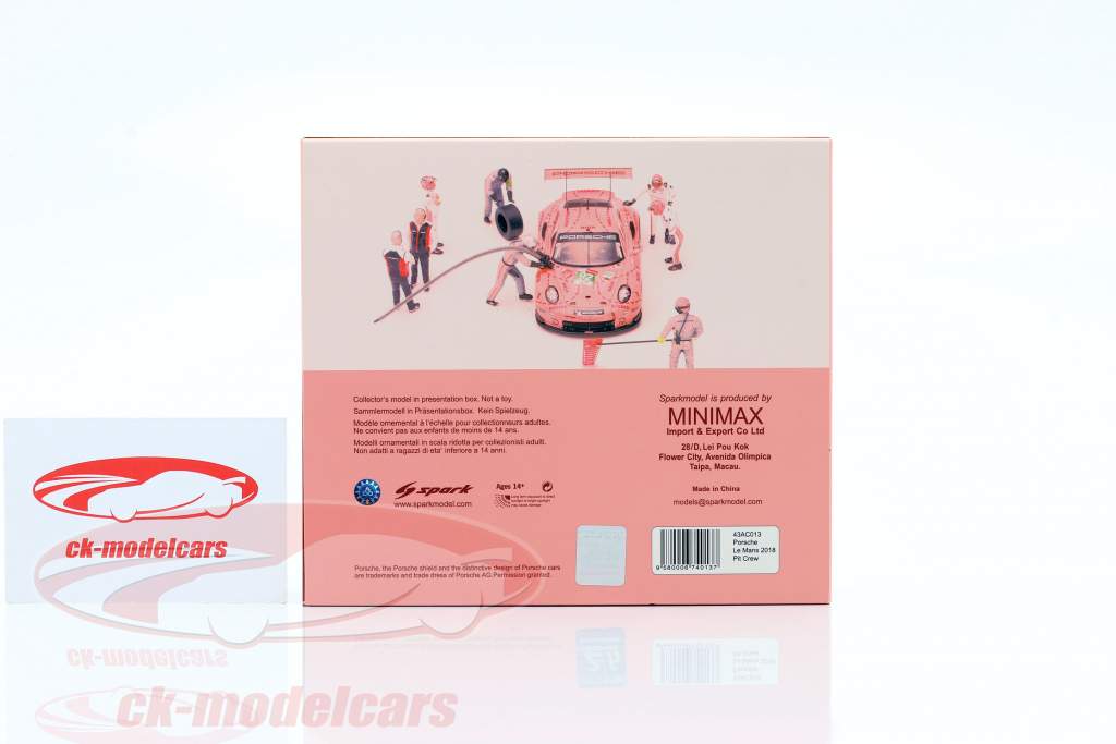 Porsche 911 RSR #92 24h LeMans 2018 Pit stop crew 1:43 Spark