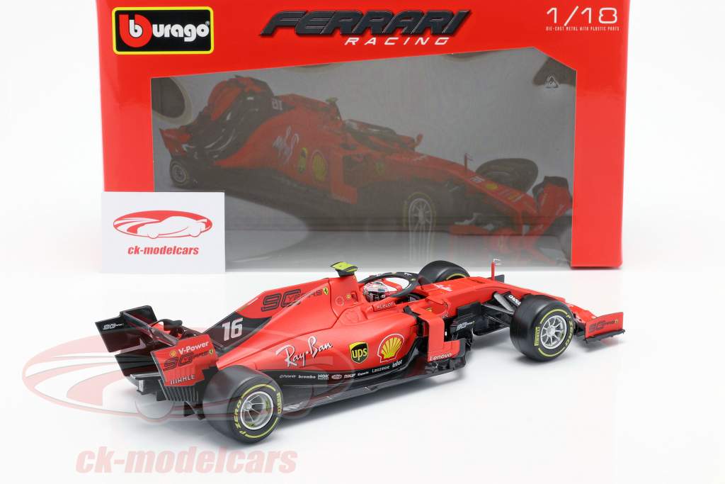Charles Leclerc Ferrari SF90 #16 Vencedora italiano GP Fórmula 1 2019 1:18 Bburago