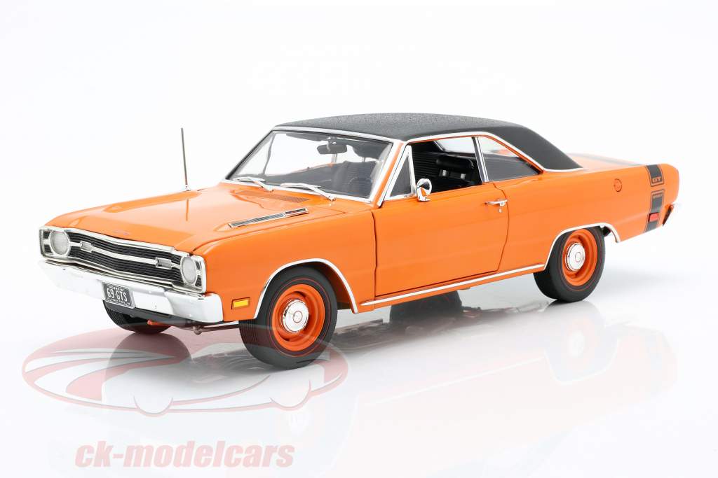 Dodge Dart GTS 440 Med Vinyl tag Byggeår 1969 orange / sort 1:18 GMP