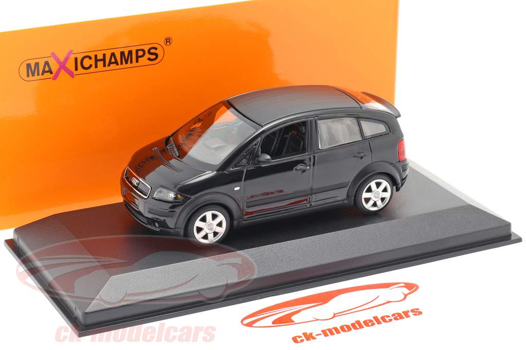 Audi A2 (8Z) Année de construction 2000 noir métallique 1:43 Minichamps