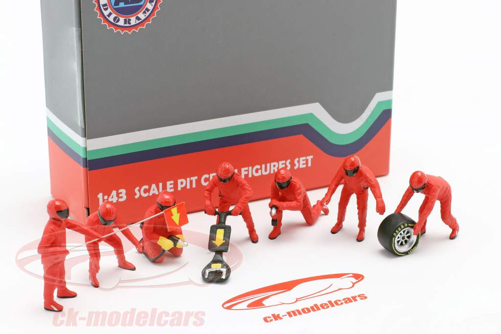formule 1 Pit bemanning karakters Set #1 team rood 1:43 American Diorama