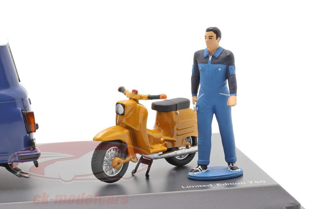 Barkas B 1000 Van Simson Customer service blue / White 1:43 Schuco