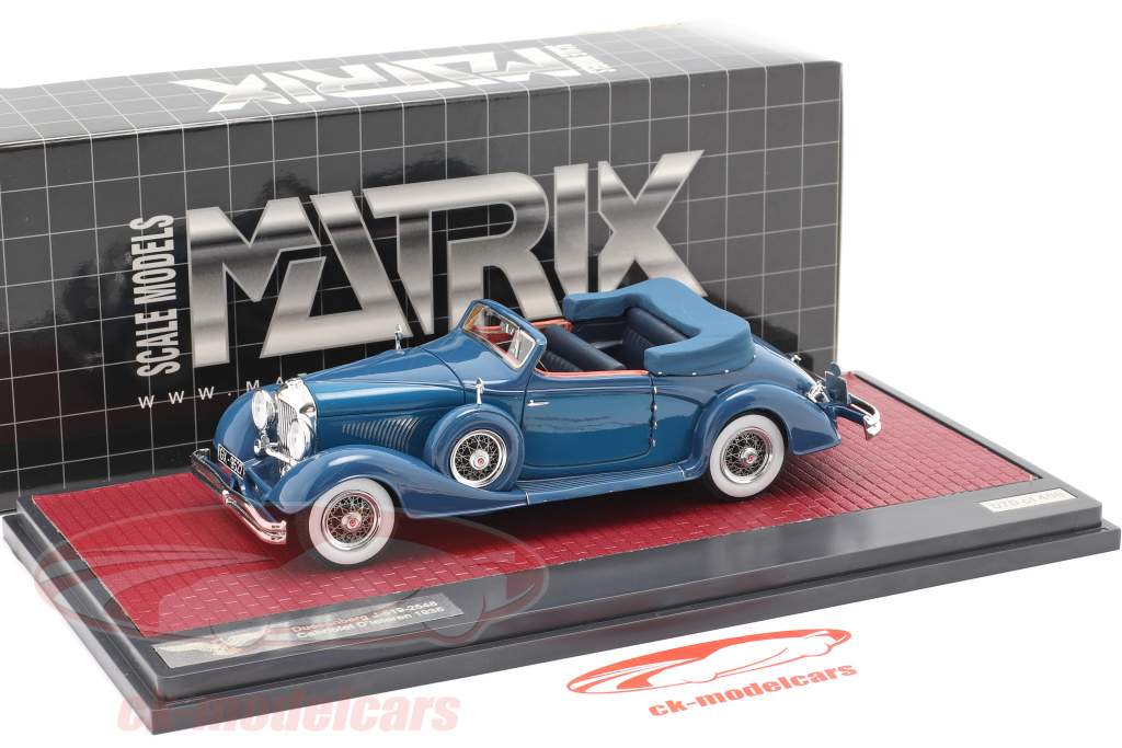 Duesenberg J-519-2548 Cabriolet D'Ieteren Open Top 1935 blau 1:43 Matrix