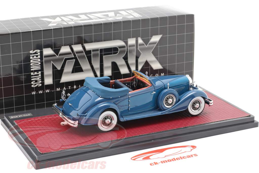 Duesenberg J-519-2548 Cabriolet D'Ieteren Open Top 1935 blau 1:43 Matrix
