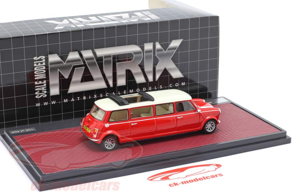 Mini Cooper Limousine year 1995 red / white 1:43 Matrix