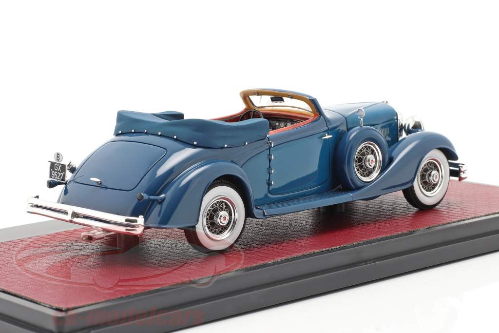 Duesenberg J-519-2548 Cabriolet D'Ieteren Open Top 1935 blau 1:43 Matrix