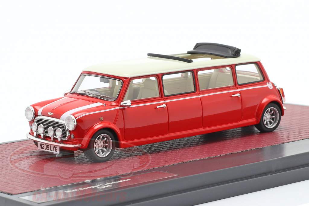 Mini Cooper Limousine Année de construction 1995 rouge / blanc 1:43 Matrix
