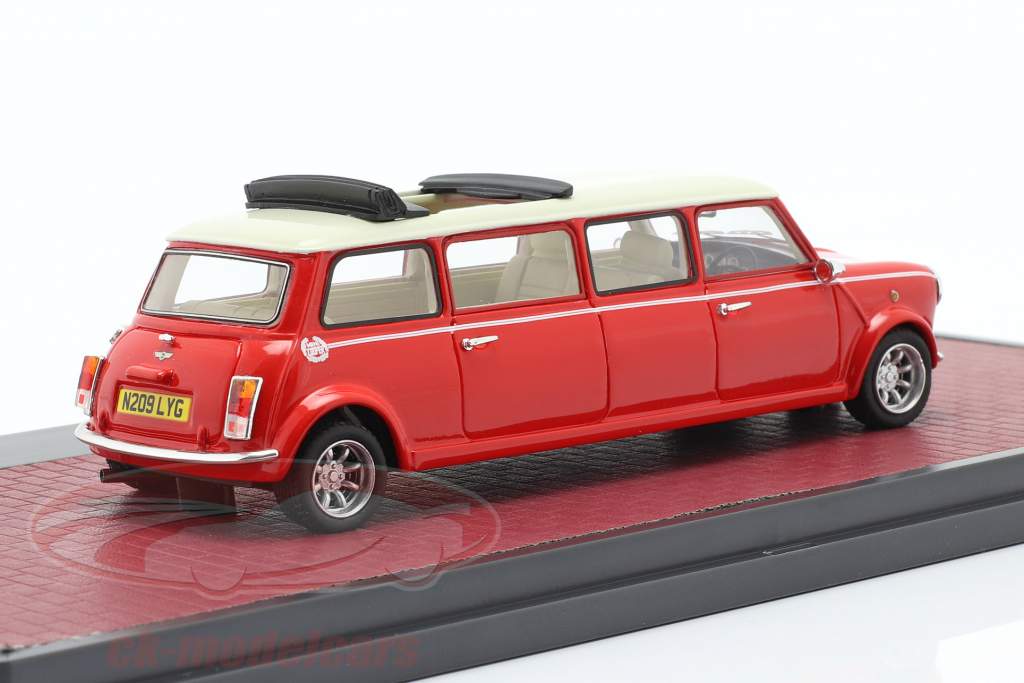 Mini Cooper Limousine Byggeår 1995 rød / hvid 1:43 Matrix