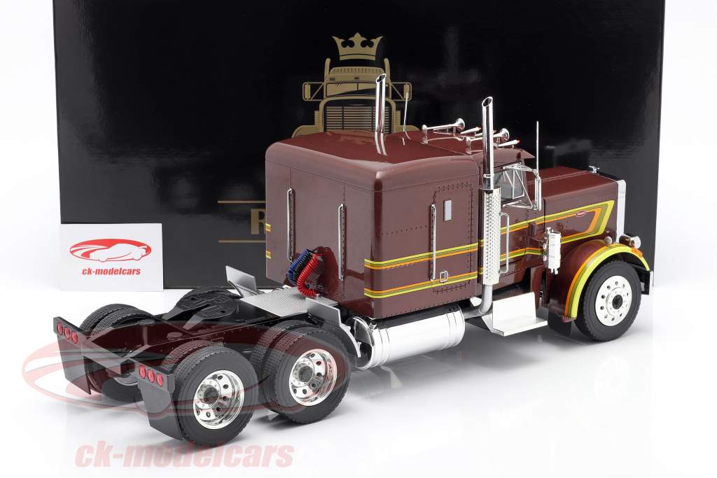 Peterbilt 359 Bull Nose Camión 1967 marrón metálico 1:18 Road Kings