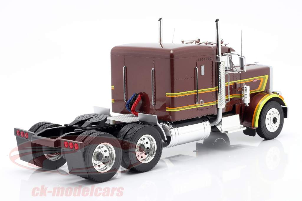 Peterbilt 359 Bull Nose Lastbil 1967 Brun metallisk 1:18 Road Kings