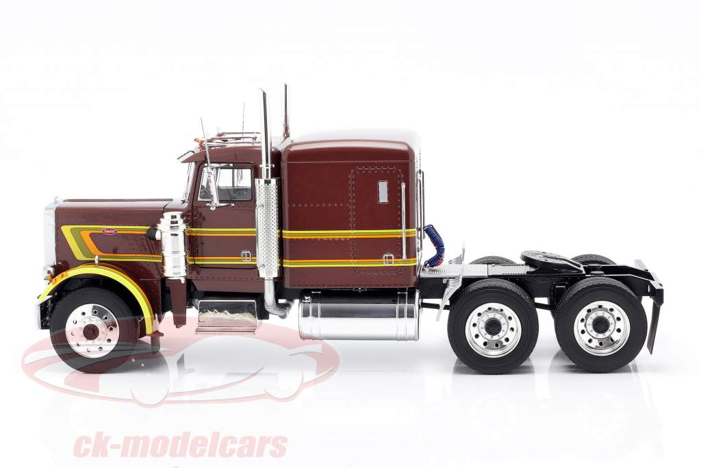 Peterbilt 359 Bull Nose Camión 1967 marrón metálico 1:18 Road Kings