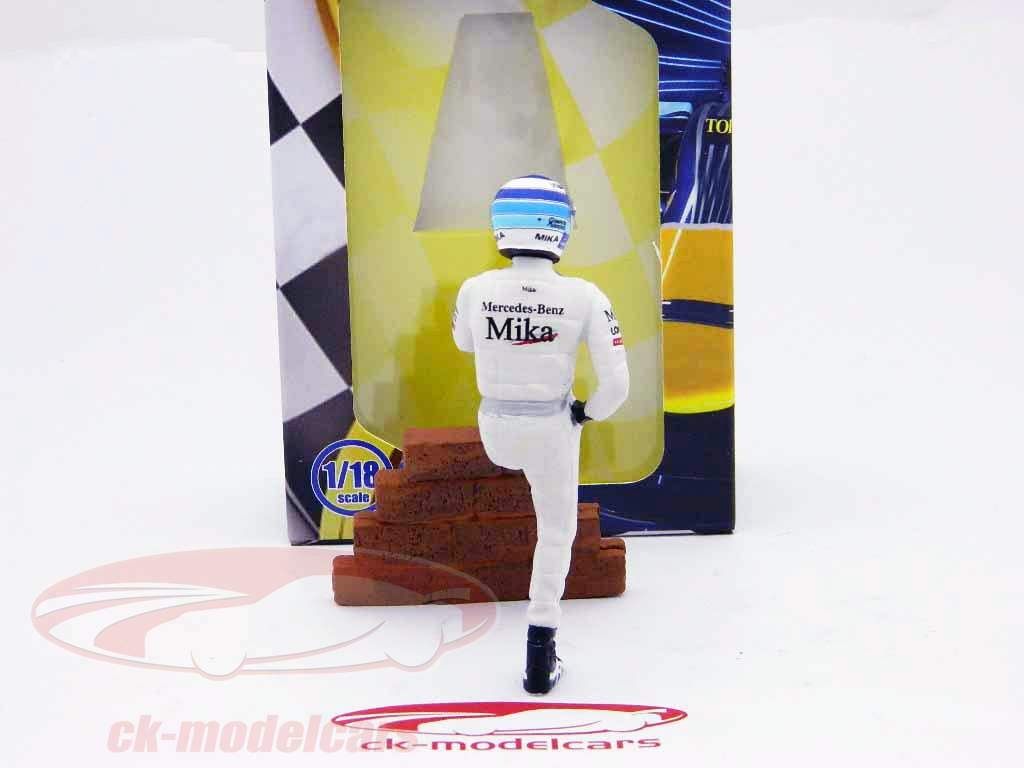 Mika Hakkinen Fahrerfigur Formel 1 Weltmeister stehend Ed.3 1:18 TopMo