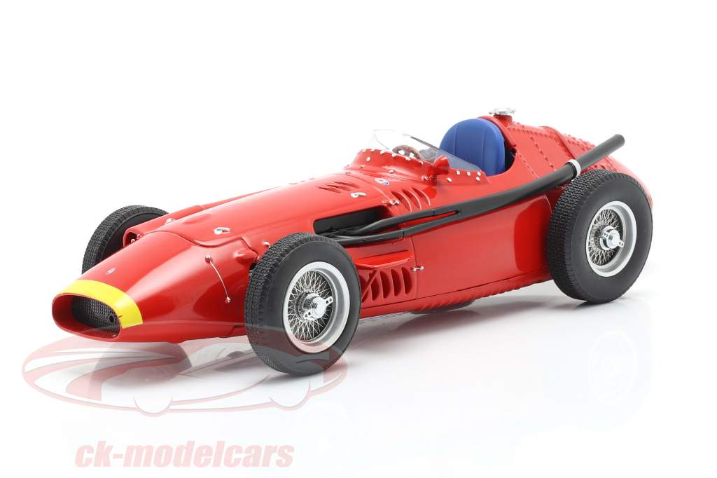Maserati 250F formule 1 1957 Plain Body Edition rood met geel neus- 1:18 CMR