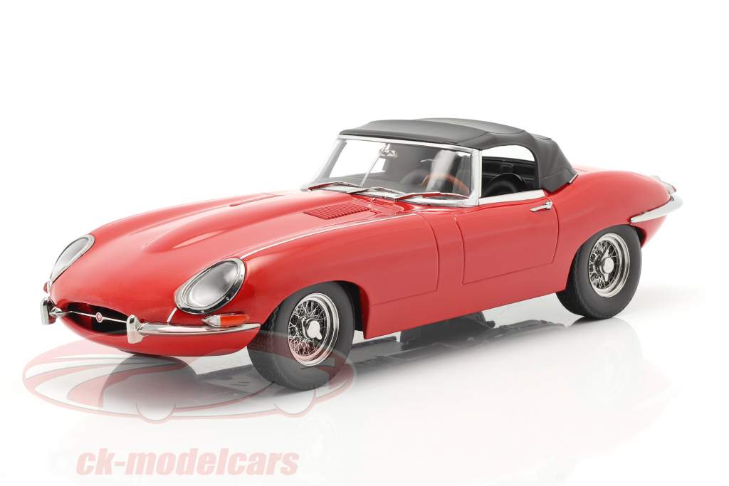 Jaguar E-Type Cabriolet Closed Top Series 1 LHD 1961 red 1:18 KK-Scale