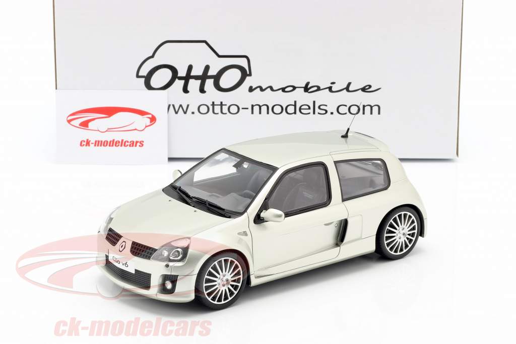 Renault Clio V6 Phase 2 Byggeår 2003 titanium Grå 1:18 OttOmobile