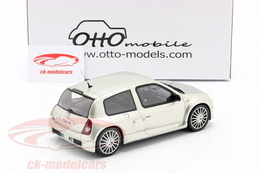 Renault Clio V6 Phase 2 Byggeår 2003 titanium Grå 1:18 OttOmobile