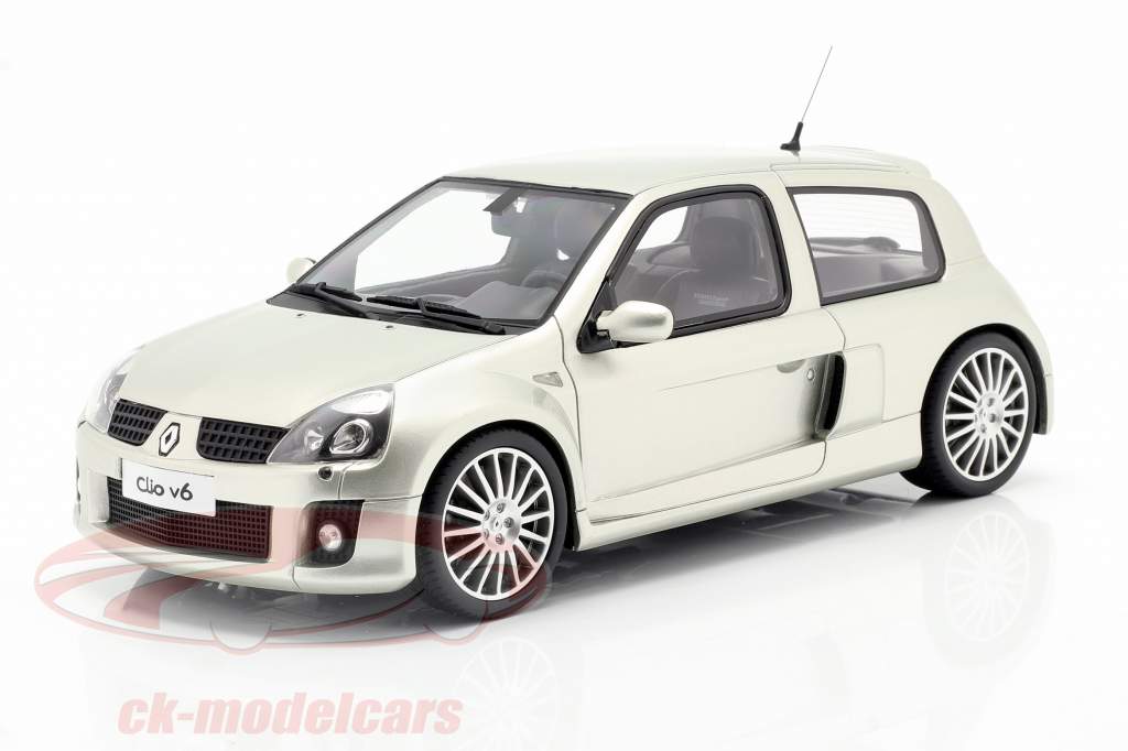 Renault Clio V6 Phase 2 Byggeår 2003 titanium Grå 1:18 OttOmobile