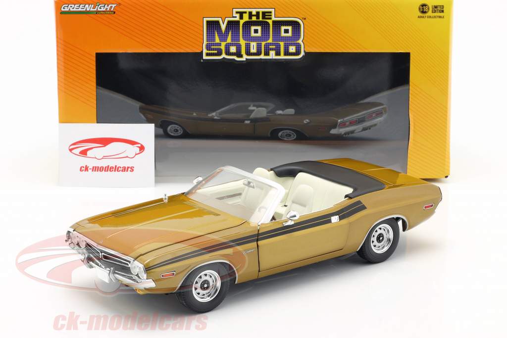 Dodge Challenger 340 1971 séries de TV The Mod Squad (1968-73) ouro 1:18 Greenlight
