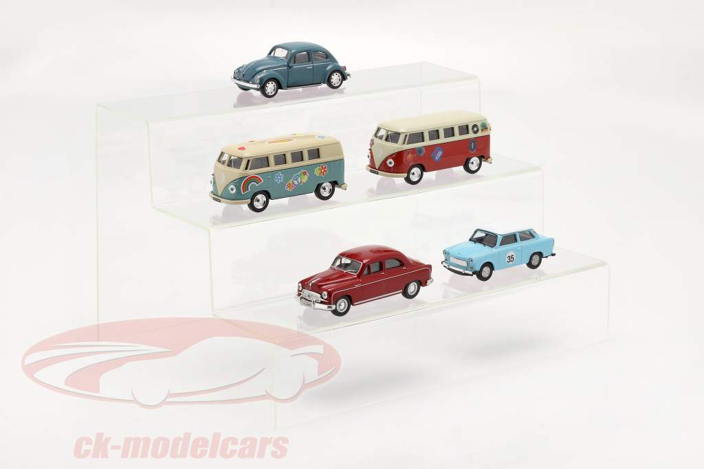 Presentation stairs with 3 steps for modelcars in scale 1:43 SAFE