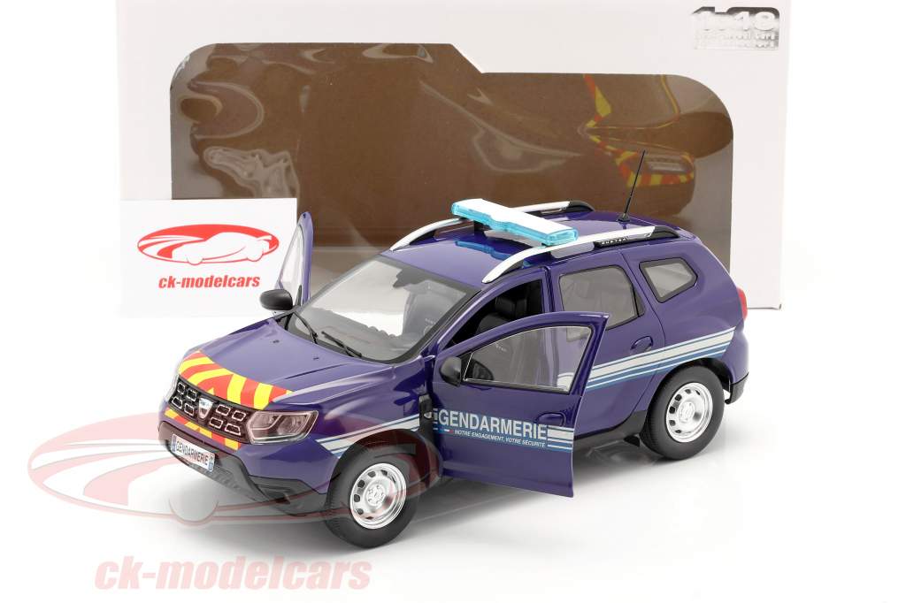 Dacia Duster MK2 Gendarmerie Ano de construção 2018 azul 1:18 Solido