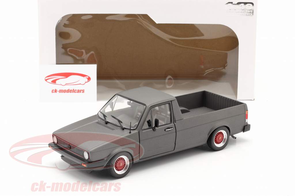 Volkswagen VW Caddy MK1 Custom II Bouwjaar 1982 mat donkergrijs 1:18 Solido