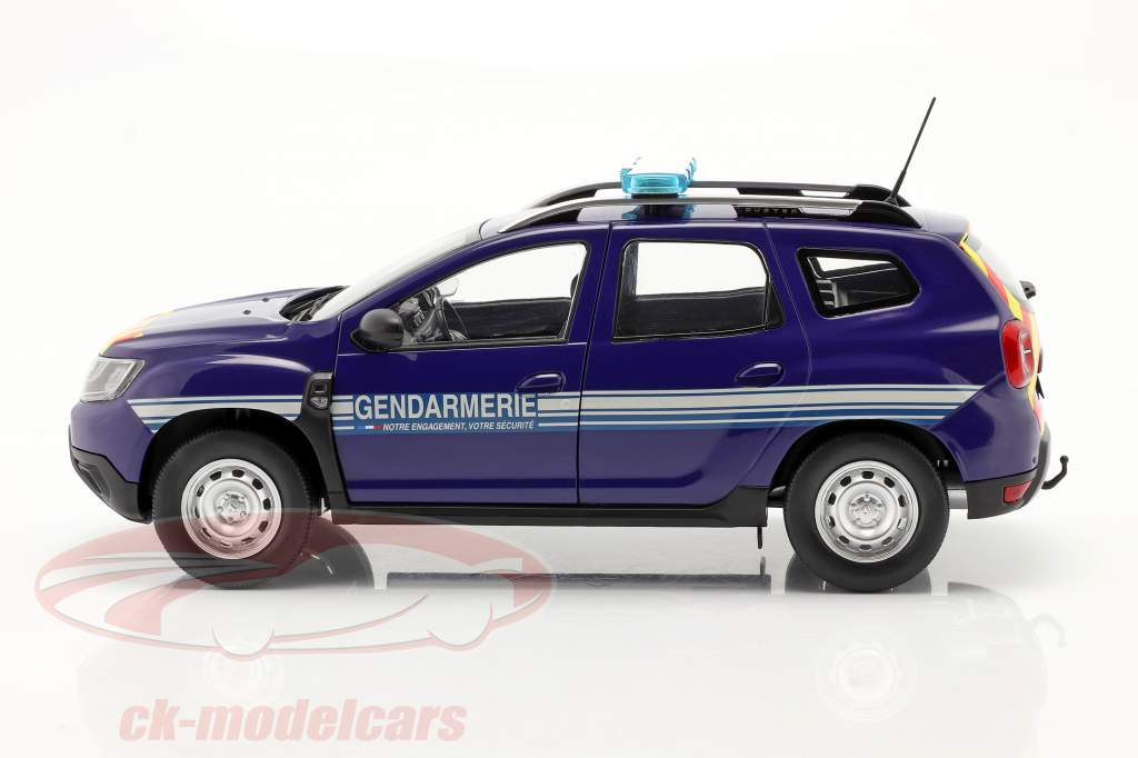 Dacia Duster MK2 ジェンダーマリー 建設年 2018 青い 1:18 Solido