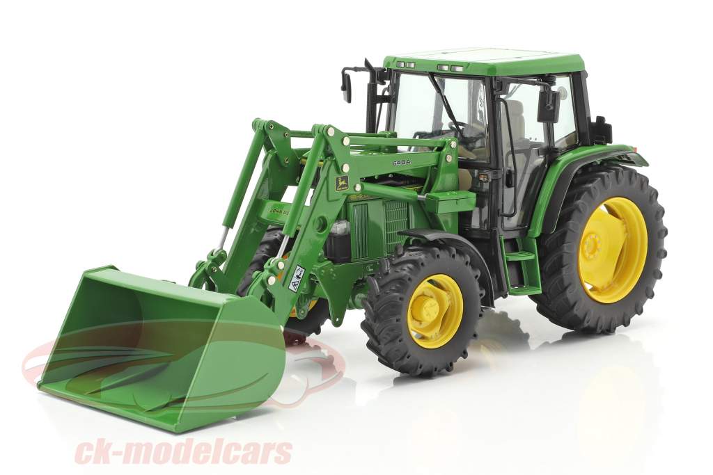 John Deere 6300 traktor Med Frontlæsser Byggeår 1992-97 grøn 1:32 Schuco