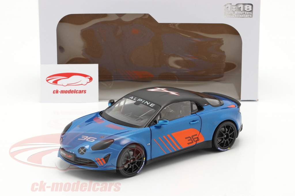 Alpine A110 Cup #36 Launch Livery 2019 blå / orange / sort 1:18 Solido