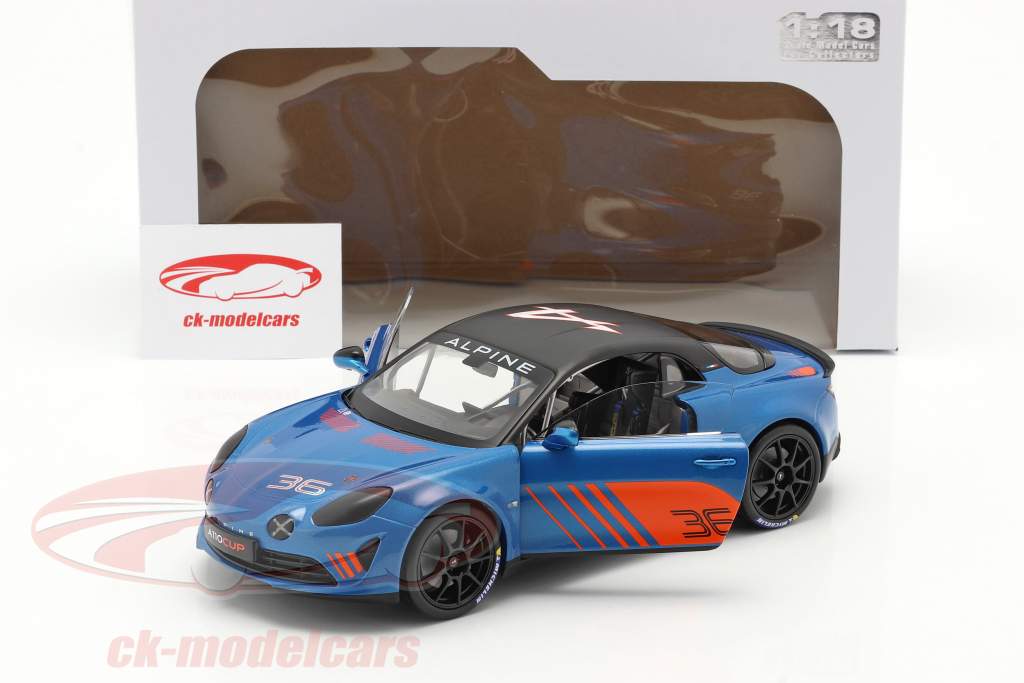 Alpine A110 Cup #36 Launch Livery 2019 blå / orange / sort 1:18 Solido