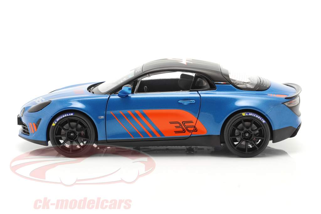Alpine A110 Cup #36 Launch Livery 2019 blå / orange / sort 1:18 Solido