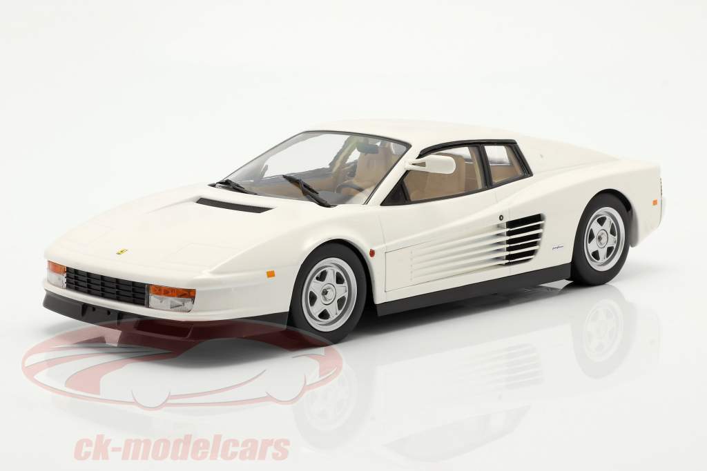 Ferrari Testarossa Monospecchio Amerikansk version Byggeår 1984 hvid 1:18 KK-Scale