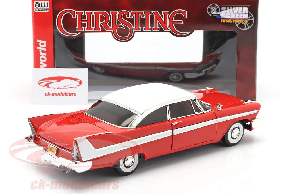 Plymouth Fury Ano de construção 1958 Filme Christine (1983) vermelho / Branco 1:18 AutoWorld