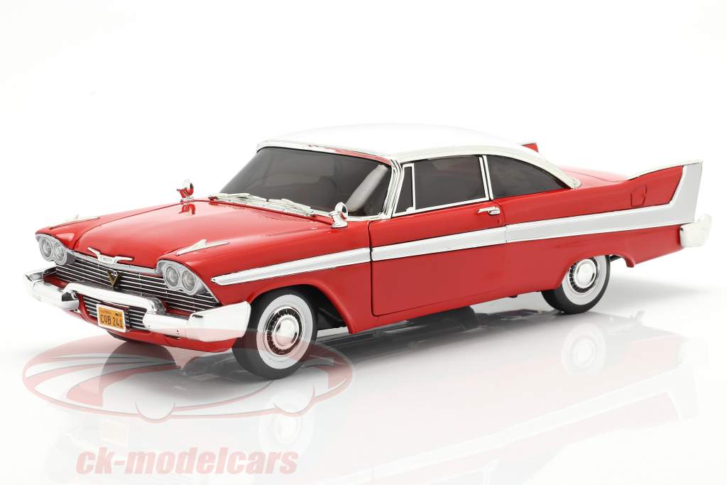 Plymouth Fury Ano de construção 1958 Filme Christine (1983) vermelho / Branco 1:18 AutoWorld