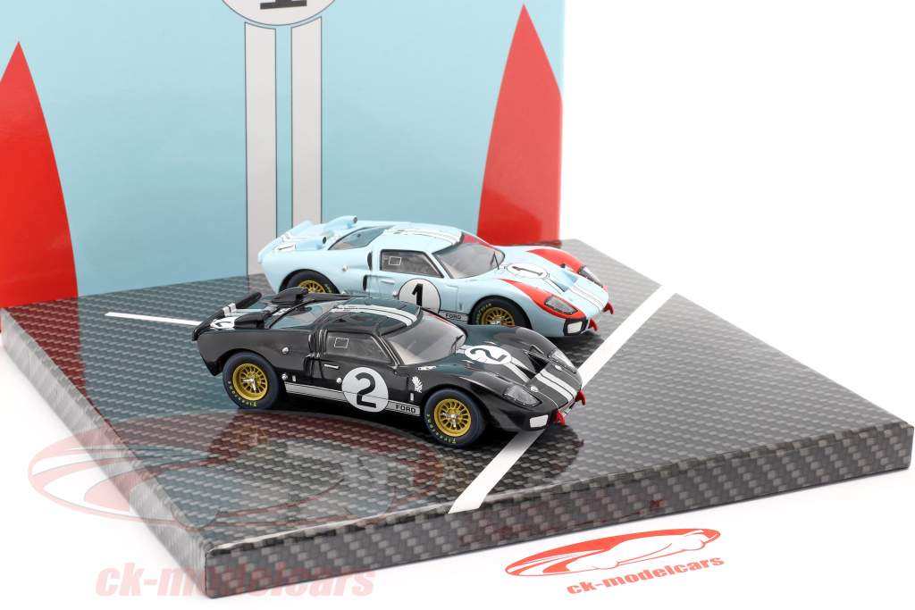 2-Car Set Ford GT40 MK II #2 #1 Winner and 2nd 24h LeMans 1966 1:43 CMR