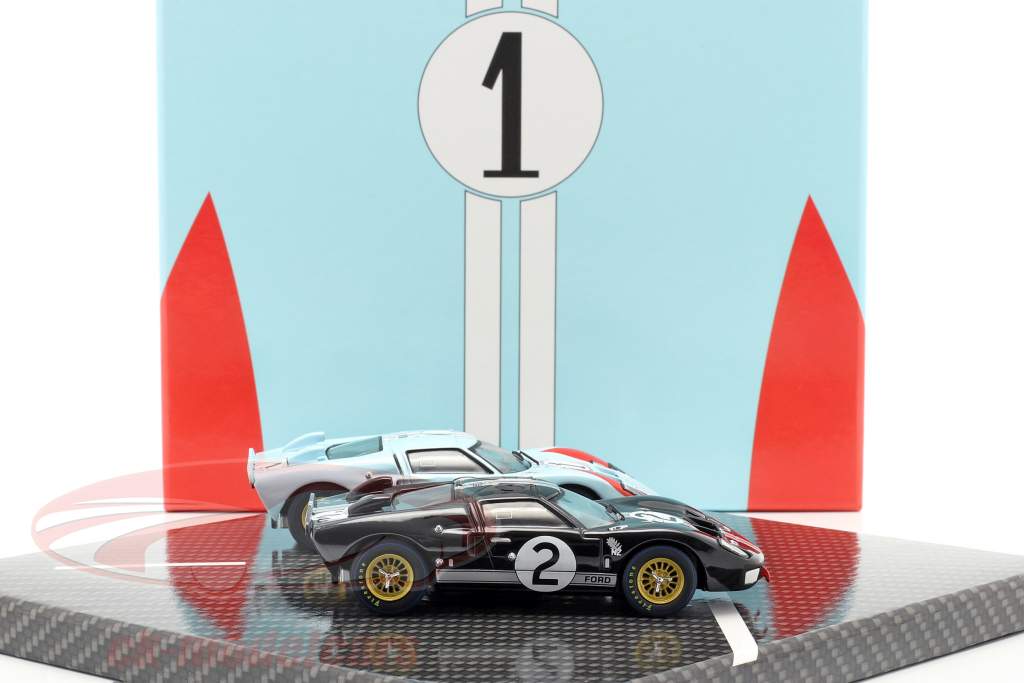 2-Car Set Ford GT40 MK II #2 #1 Vencedora e 2ª 24h LeMans 1966 1:43 CMR