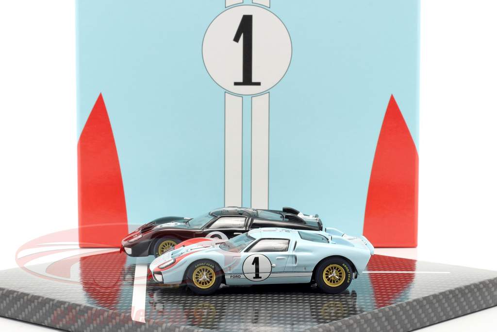2-Car Set Ford GT40 MK II #2 #1 Winner and 2nd 24h LeMans 1966 1:43 CMR