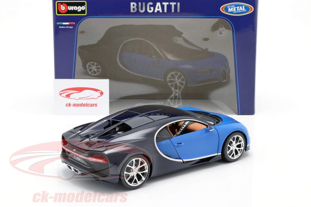 Bugatti Chiron 年 2016 ブルー / ダークブルー 1:18 Bburago